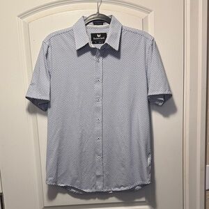 Butter Men's Casual Blue Patterned Shirt